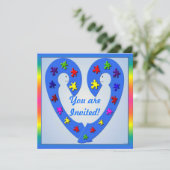 自閉症のセミナーの招待状カード 招待状 (スタンド正面)