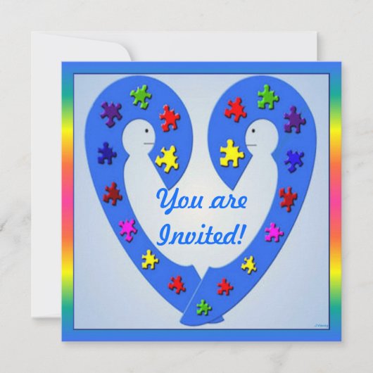 自閉症のセミナーの招待状カード 招待状 (正面)