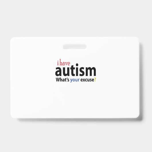 自閉症のデザインのTシャツ バッジ (正面)