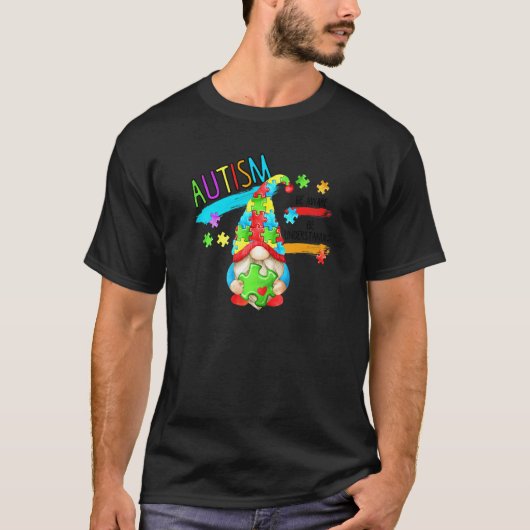 自閉症のノーム 認識し 理解しよう パズルのピース Tシャツ (正面)