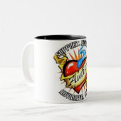 自閉症のハートのtatoo ツートーンマグカップ (正面左)