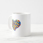 自閉症のハート コーヒーマグカップ (正面左)