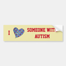 自閉症のバンパーステッカーで人を愛している バンパーステッカー