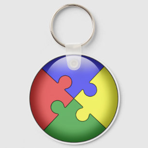 自閉症のパズルの球 キーホルダー
