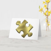 自閉症のパズルの部分の金ゴールド カード (黄色い花)