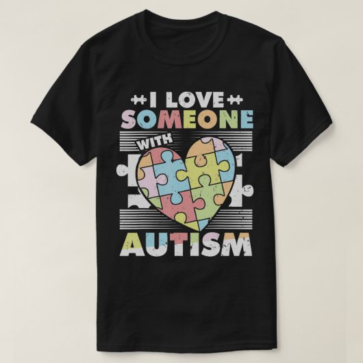 自閉症のパズル Tシャツ (デザイン正面)