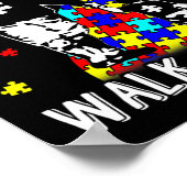 自閉症のパパあなた決して歩くことのない自閉症サポート ポスター (角)