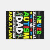 自閉症のパパを過小評価しない – 自閉症アワレネ フリースブランケット (正面(横))