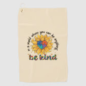 自閉症のヒマワリは優しい ゴルフタオル (正面)