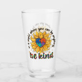 自閉症のヒマワリは優しい タンブラーグラス (正面)