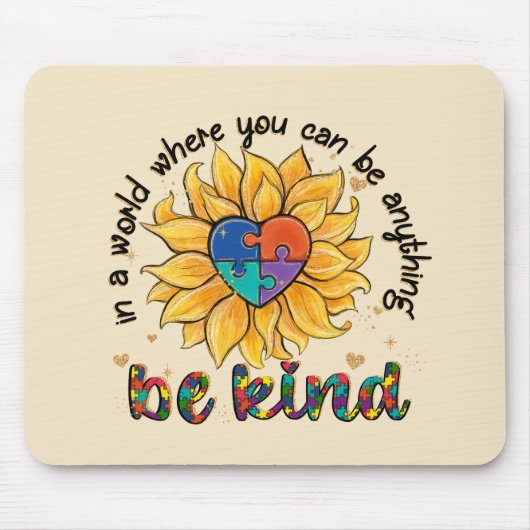 自閉症のヒマワリは優しい マウスパッド (正面)