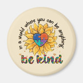 自閉症のヒマワリは優しい マグネット (正面)