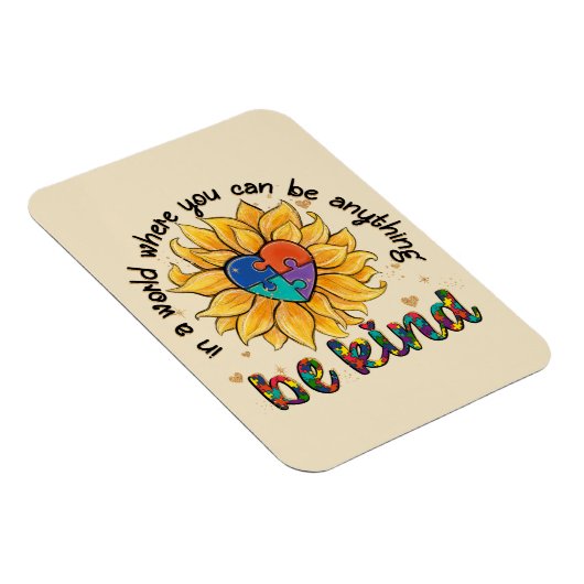 自閉症のヒマワリは優しい マグネット (右側)