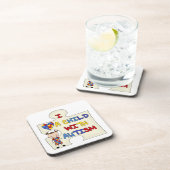 自閉症のブルネットの女の子2との子供 コースター (右側)