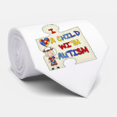 自閉症のブルネットの女の子2との子供 ネクタイ (ロール)