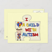 自閉症のブルネットの女の子2との子供 ポストカード (正面/裏面)