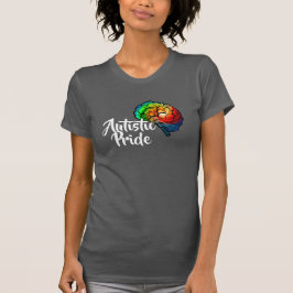 自閉症のプライドの虹の頭脳のTシャツ Tシャツ