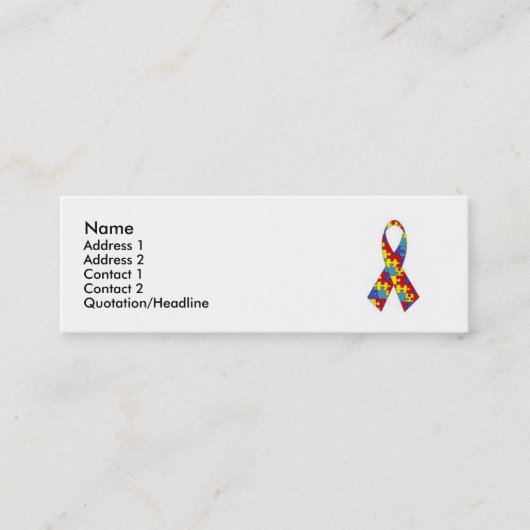 自閉症のプロフィールカード スキニー名刺 (正面)