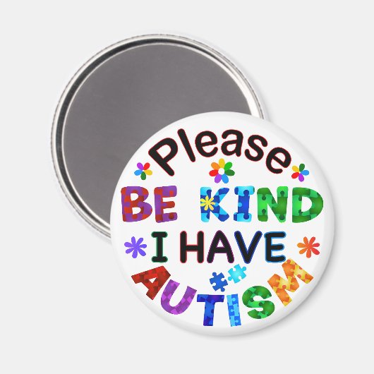 自閉症のマグネットを持っている親切にしてください マグネット (正面/裏面)