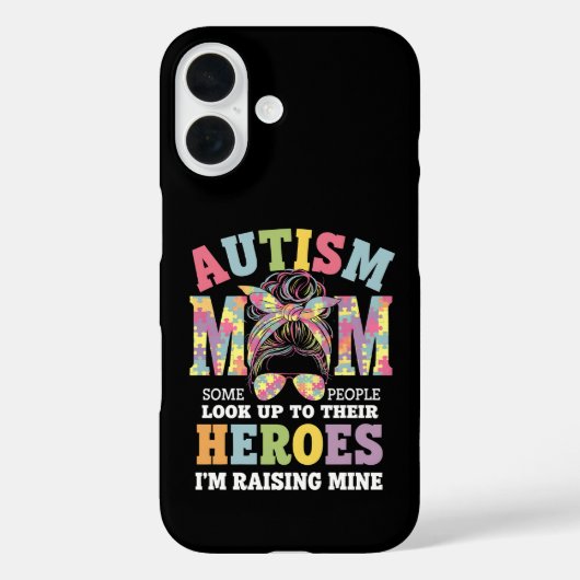 自閉症のママが育てるヒーロー お団子ヘア 自閉症 Case-Mate iPhoneケース (裏面)