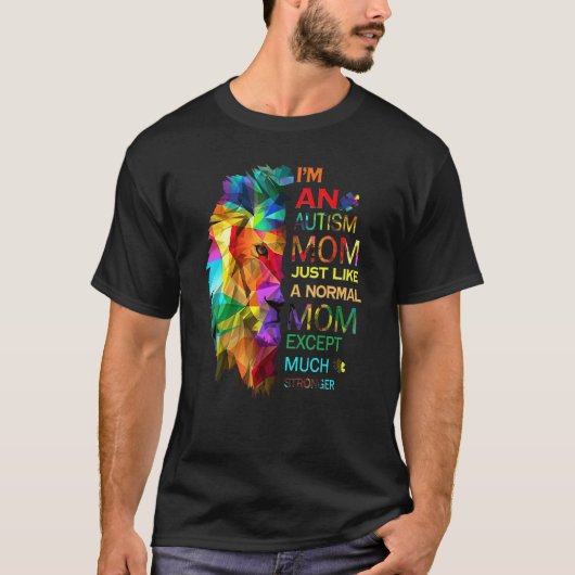自閉症のママだって普通のママ 自閉症ライオン Tシャツ (正面)