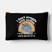 自閉症のラクーンとは格闘しなおもしろいい アクセサリーポーチ (正面)