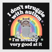 自閉症のラクーンとは格闘しなおもしろいい ウィンドウサイン (シート)