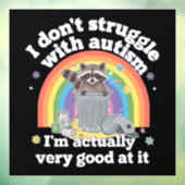 自閉症のラクーンとは格闘しなおもしろいい ウィンドウサイン (シート3)