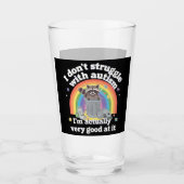 自閉症のラクーンとは格闘しなおもしろいい タンブラーグラス (正面)