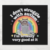 自閉症のラクーンとは格闘しなおもしろいい ビールラベル (シングルラベル)