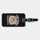 自閉症のラクーンとは格闘しなおもしろいい ラゲッジタグ (正面横)