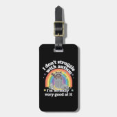 自閉症のラクーンとは格闘しなおもしろいい ラゲッジタグ (正面縦)