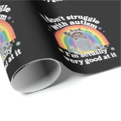 自閉症のラクーンとは格闘しなおもしろいい ラッピングペーパー (ロールコーナー)