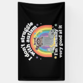 自閉症のラクーンとは格闘しなおもしろいい 横断幕 (縦)