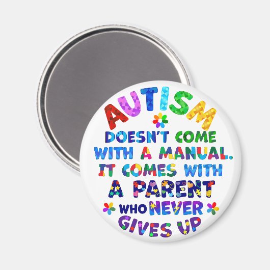 自閉症の与え親が マグネット (正面/裏面)