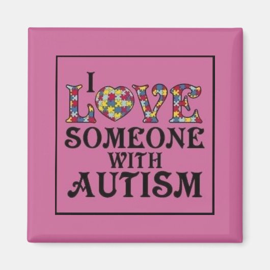 自閉症の人が大好き マグネット (正面)