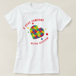 自閉症の人が好き パズルハート Tシャツ