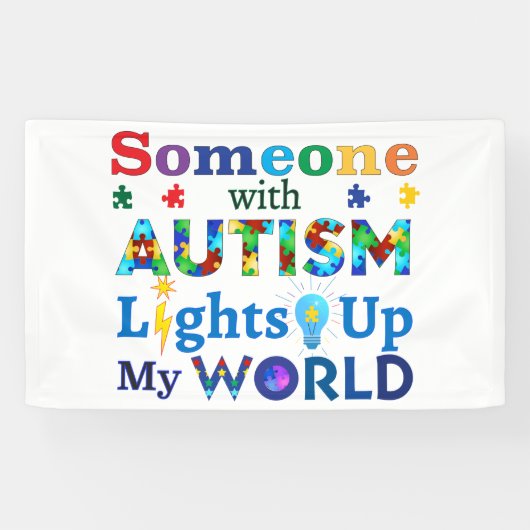 自閉症の人が私の世界を明るみに出す 横断幕 (横)