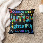 自閉症の人が私の世界を照らし出す クッション (ブランケット)