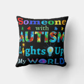 自閉症の人が私の世界を照らし出す クッション (裏面)