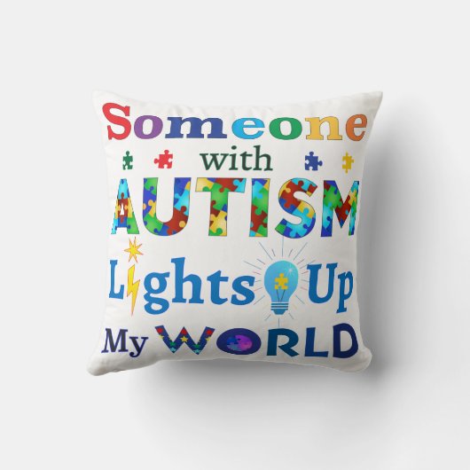 自閉症の人が私の世界を照らし出す クッション (裏面)