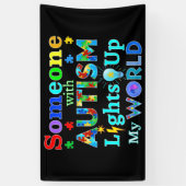 自閉症の人が私の世界を照らし出す 横断幕 (縦)