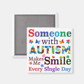 自閉症の人が私をスマイルする マグネット (正面/裏面)