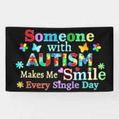 自閉症の人が私をスマイルする 横断幕 (横)