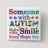 自閉症の人が私をスマイルする 缶バッジ (正面)