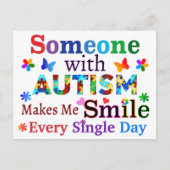 自閉症の人が私をスマイル ポストカード (正面)