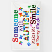 自閉症の人が私をスマイル 横断幕 (縦)