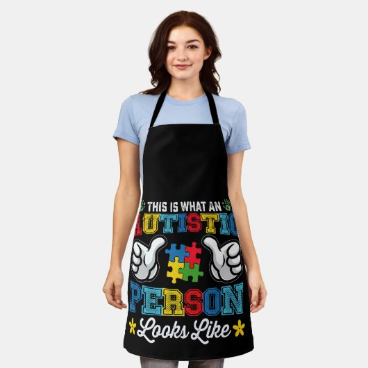 自閉症の人が自閉症のように見える エプロン (着用した状態)