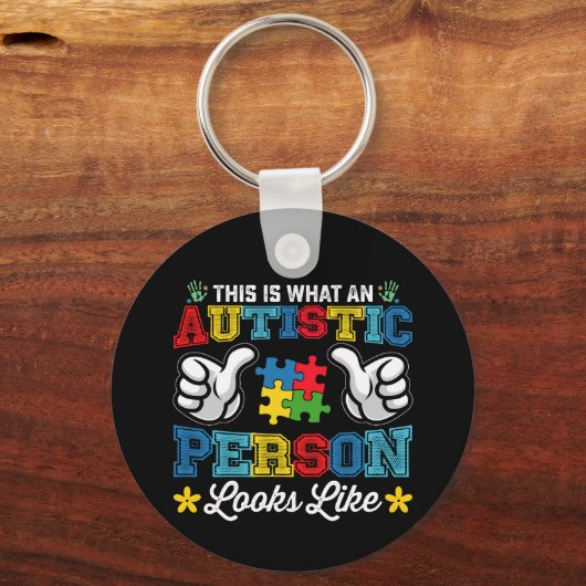 自閉症の人が自閉症のように見える キーホルダー (正面)