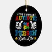 自閉症の人が自閉症のように見える セラミックオーナメント (右)